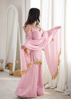 Zarisha Doremon Crush Mirror Lace Kurti Palazzo with Dupatta Set