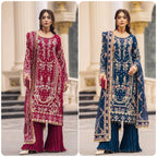 Luxury Palazzo Ensemble with 3mm Embroidery Sequence & Beads Work