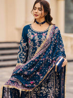 Luxury Palazzo Ensemble with 3mm Embroidery Sequence & Beads Work