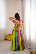 Zarevya Designer Rayon Digital Print Flared Lehenga with Padded Blouse, Canvas Patta Detailing and 6 Metre Grand Flair Fully Stitched Ethnic Wear Set