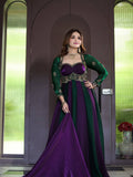 Virellia Designer Heavy Fandy Silk Anarkali Suit with 3mm Sequin & Embroidery Work, 5.50 Metre Flair and Matching Embroidered Dupatta