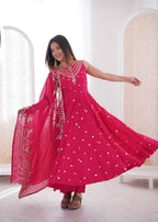 Mahveen Noor Premium Sleeveless Anarkali Gown with Chanderi Silk Dupatta