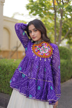 Rangvisha Designer Kora Cotton Gota Lace Lehenga Choli with Bandhani Print & Kutchi Gamthi Patchwork