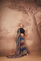 Aarini Poly Mal Cotton Printed Saree with Stitched Blouse