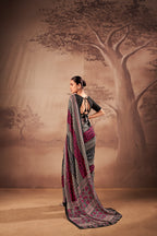 Aarini Poly Mal Cotton Printed Saree with Stitched Blouse