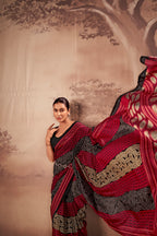 Aarini Poly Mal Cotton Printed Saree with Stitched Blouse