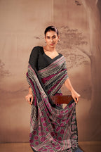 Aarini Poly Mal Cotton Printed Saree with Stitched Blouse