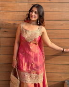 Heavy Fandy Silk Sharara Palazzo Set with 5mm Sequence Embroidery Work