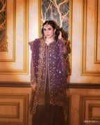 Myesha Heavy Chinon Silk 5mm Sequins & Zari Embroidered Kurti with Palazzo & Soft Net Dupatta