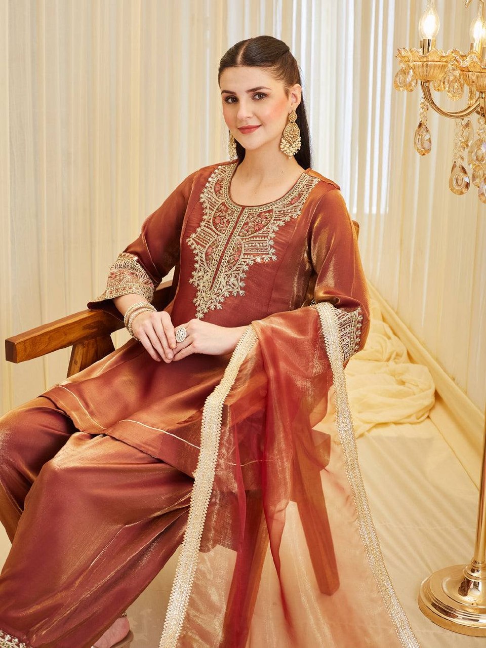 Premium Party Wear Outfit with Designer Lace Border Dupatta