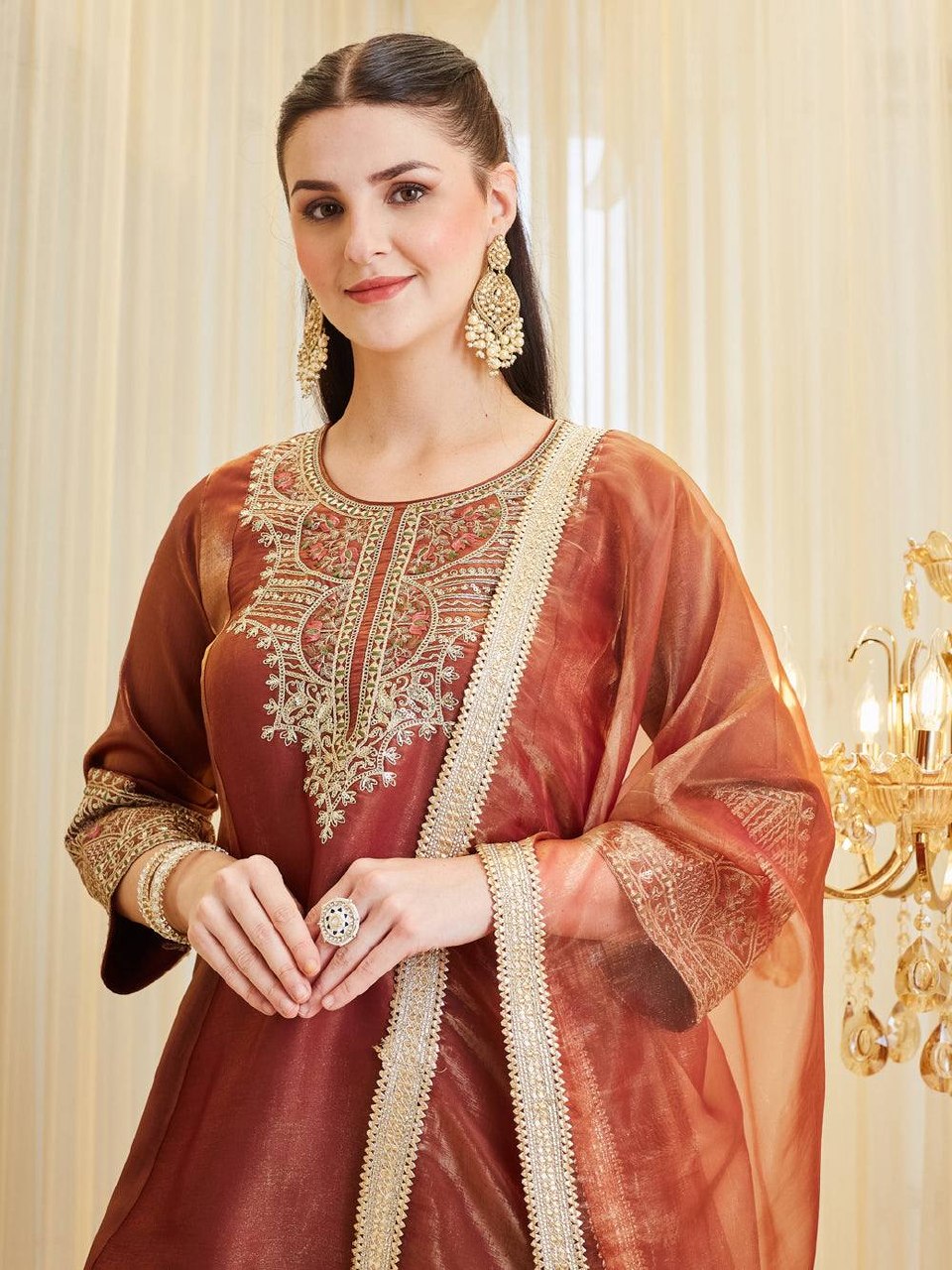 Premium Party Wear Outfit with Designer Lace Border Dupatta