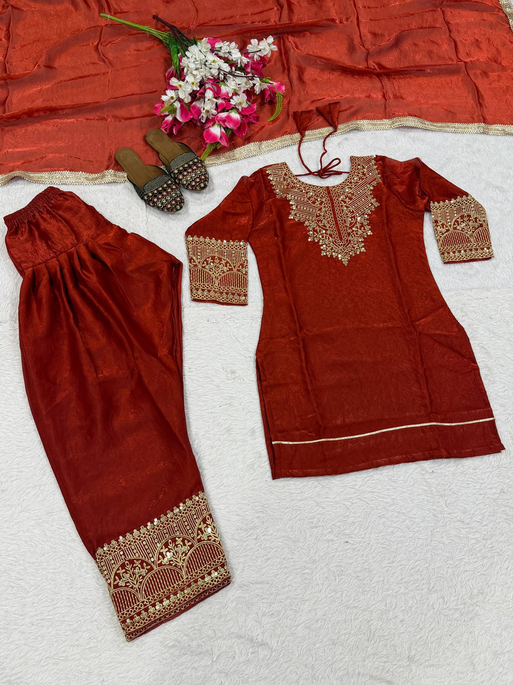 Premium Party Wear Outfit with Designer Lace Border Dupatta