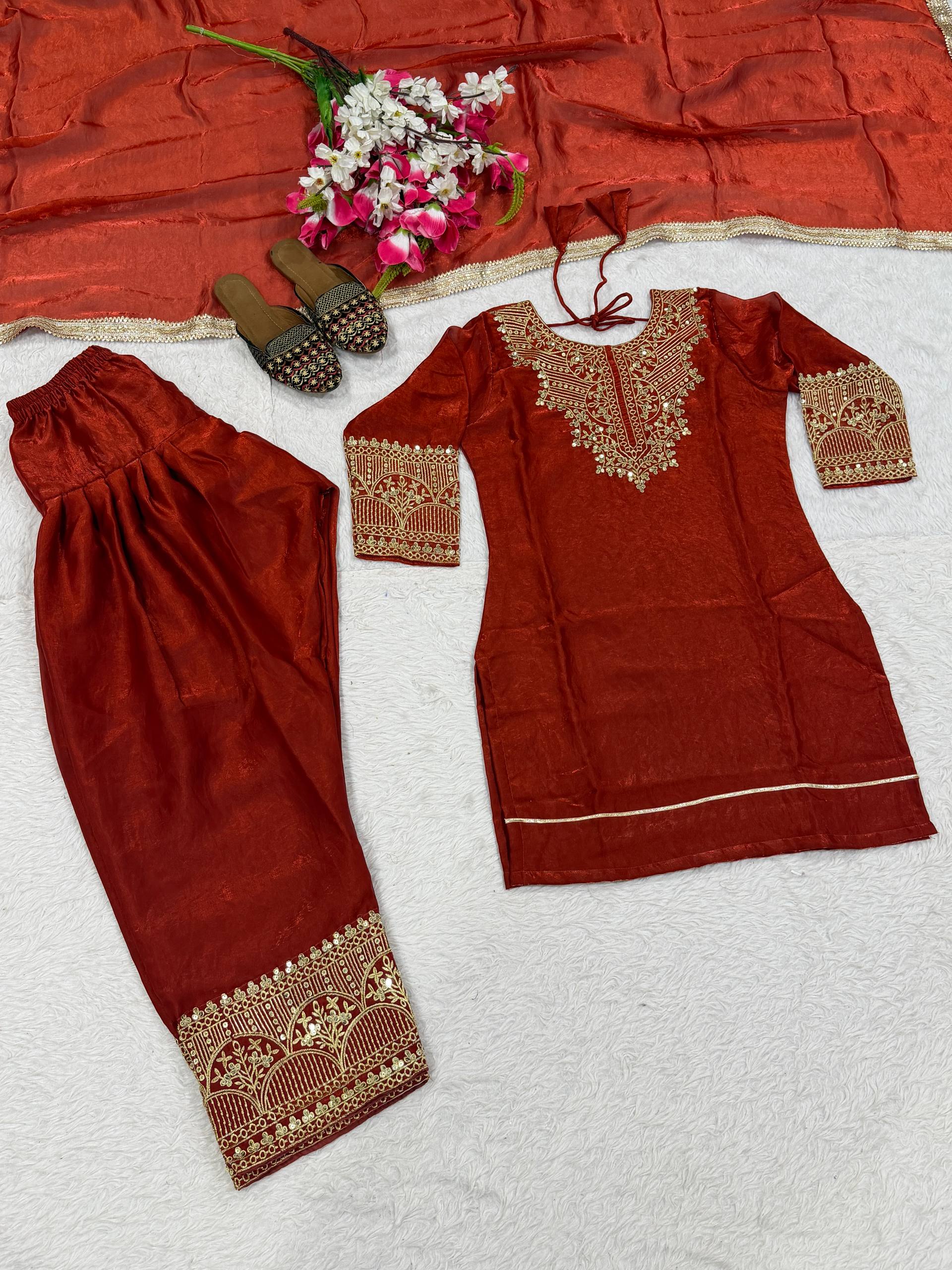 Premium Party Wear Outfit with Designer Lace Border Dupatta