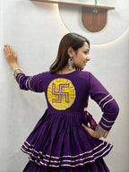 Raahi Navratri Pure Cotton Handwork Lehenga Choli with 9 Meter Flair, Designer Koti, Latkan & Ribbon Lace