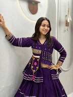 Raahi Navratri Pure Cotton Handwork Lehenga Choli with 9 Meter Flair, Designer Koti, Latkan & Ribbon Lace