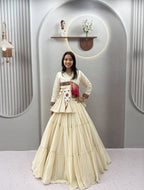 Raahi Navratri Pure Cotton Handwork Lehenga Choli with 9 Meter Flair, Designer Koti, Latkan & Ribbon Lace