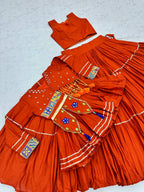 Raahi Navratri Pure Cotton Handwork Lehenga Choli with 9 Meter Flair, Designer Koti, Latkan & Ribbon Lace