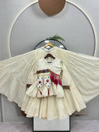 Raahi Navratri Pure Cotton Handwork Lehenga Choli with 9 Meter Flair, Designer Koti, Latkan & Ribbon Lace
