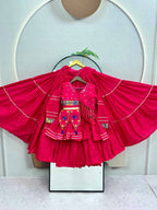 Raahi Navratri Pure Cotton Handwork Lehenga Choli with 9 Meter Flair, Designer Koti, Latkan & Ribbon Lace