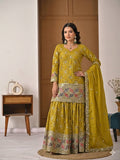 Aarna Zivah Heavy Chinon Silk 5MM Sequence Embroidered Sharara Suit Set with Dupatta