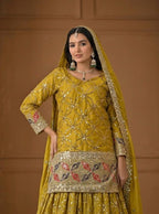 Aarna Zivah Heavy Chinon Silk 5MM Sequence Embroidered Sharara Suit Set with Dupatta