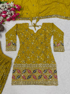 Aarna Zivah Heavy Chinon Silk 5MM Sequence Embroidered Sharara Suit Set with Dupatta
