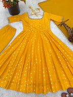 Festive Wear Mirror Embroidered Anarkali Suit for Women