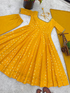 Festive Wear Mirror Embroidered Anarkali Suit for Women