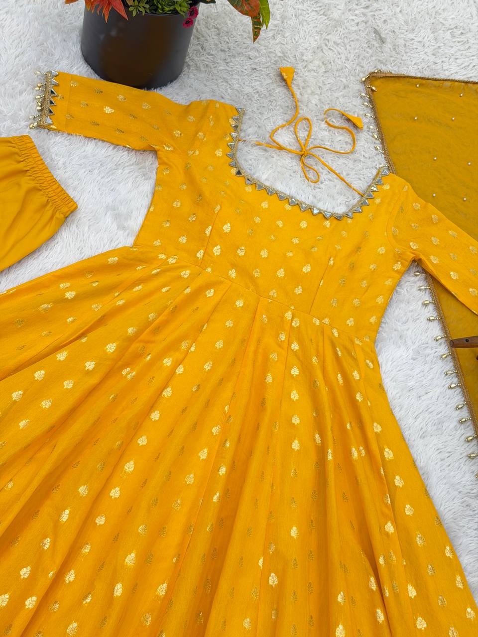 Festive Wear Mirror Embroidered Anarkali Suit for Women