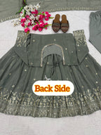 Nyraja Crunchy Silk 5mm Sequins Embroidered Anarkali Suit with Pant & Dupatta