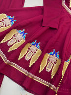 Aafreen Premium Roman Silk Embroidered Anarkali Three Piece Set with Designer Lace Border Dupatta