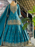 Aarini Chinon Silk Sequins Embroidered Top with Semi-Stitched Lehenga & Dupatta