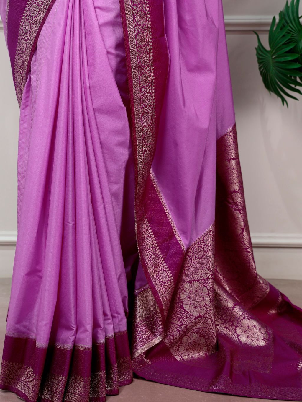 Meher Mysore Crepe Zari Weaving Saree with stitched Blouse