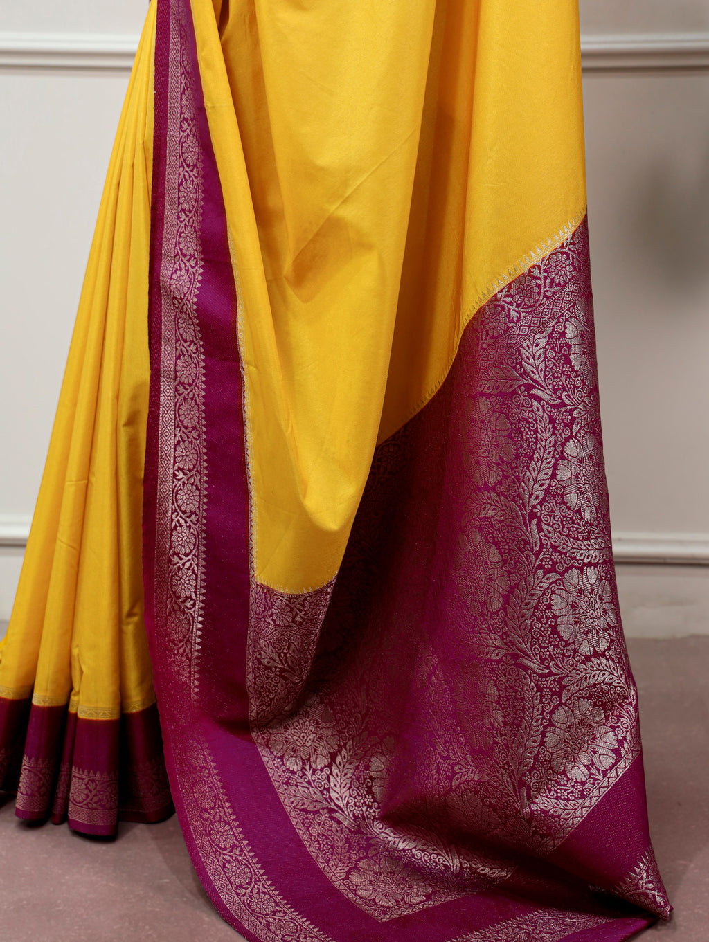 Meher Mysore Crepe Zari Weaving Saree with stitched Blouse