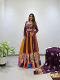 Meher 2026 Navratri Designer Rayon Lehenga Choli with Real Mirror & Jarkan Work, 6 Meter Flair and Bandhni Dupatta