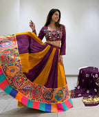 Meher 2026 Navratri Designer Rayon Lehenga Choli with Real Mirror & Jarkan Work, 6 Meter Flair and Bandhni Dupatta
