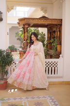 Premium Sequin Work Anarkali Gown with Cutwork Dupatta