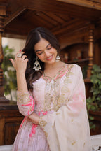 Premium Sequin Work Anarkali Gown with Cutwork Dupatta