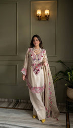 Designer Heavy Georgette Farshi Suit with Thread Embroidery Work
