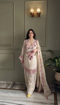 Designer Heavy Georgette Farshi Suit with Thread Embroidery Work
