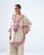 Designer Heavy Georgette Farshi Suit with Thread Embroidery Work