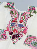 Designer Heavy Georgette Farshi Suit with Thread Embroidery Work