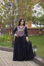 Rangrez Mirror Work Gota Patti Designer Navratri Gown