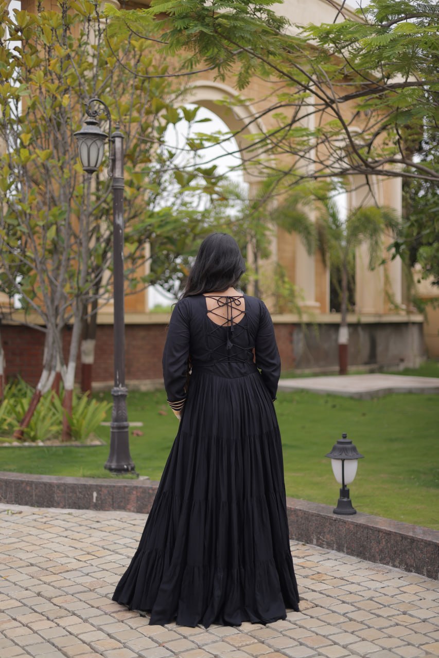 Rangrez Mirror Work Gota Patti Designer Navratri Gown