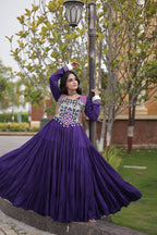 Rangrez Mirror Work Gota Patti Designer Navratri Gown