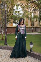 Rangrez Mirror Work Gota Patti Designer Navratri Gown