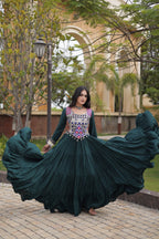 Rangrez Mirror Work Gota Patti Designer Navratri Gown