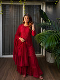 Vaishika Heavy Rayon Thread Embroidered Sharara Suit with Georgette Dupatta