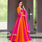 Virellia Designer Heavy Fandy Silk Anarkali Suit with 3mm Sequin & Embroidery Work Dupatta