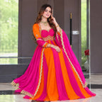 Virellia Designer Heavy Fandy Silk Anarkali Suit with 3mm Sequin & Embroidery Work Dupatta